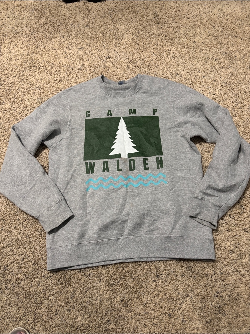 Camp Walden Gray Graphic Crewneck Sweatshirt- The Parent Trap Lindsay Lohan